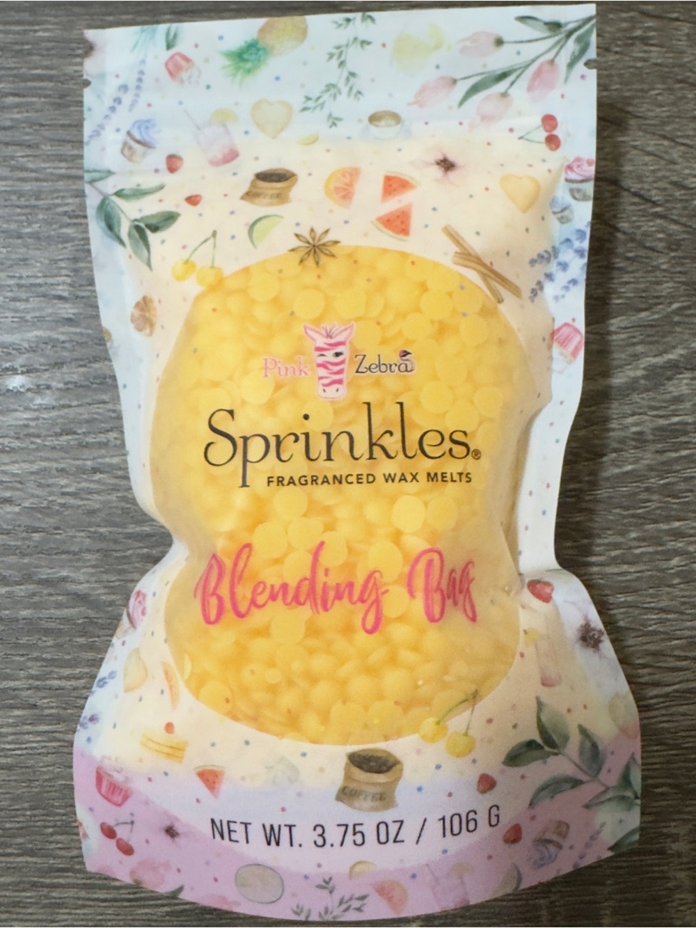 Pink Zebra Yellow Sprinkles Fragranced Wax Melts Blending Bag